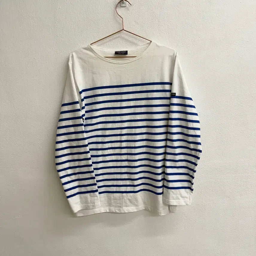[SOLD OUT] 세인트제임스 화이트 네이비 스트라이프 롱슬리브M