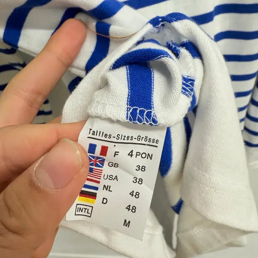 [SOLD OUT] 세인트제임스 화이트 네이비 스트라이프 롱슬리브M
