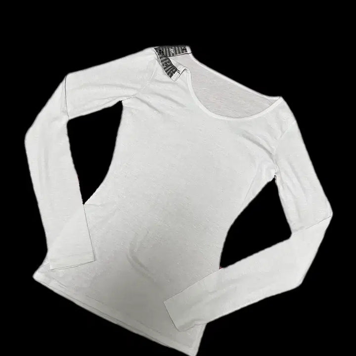 [BUNJANG] White Button Long Sleeve T-Shirt / 화이트 또또 단추 긴팔 티셔츠