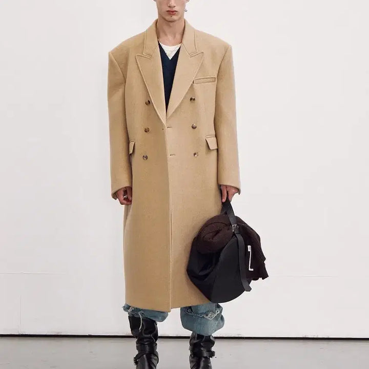 [BUNJANG] RECTO Robert Felt Double Coat Beige / 렉토 로버펠트 더블 코트 베이지