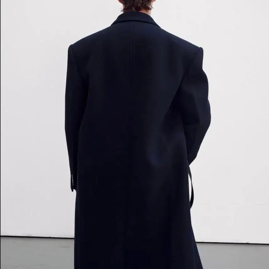 [BUNJANG] RECTO Robert Felt Double Coat Navy / 렉토 로버펠트 더블 코트 네이비