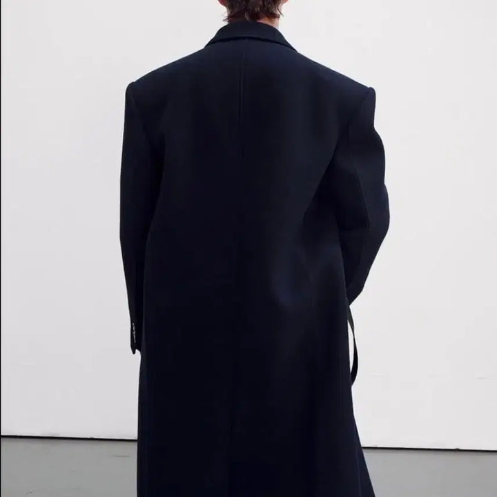 [BUNJANG] RECTO Robert Felt Double Coat Navy / 렉토 로버펠트 더블 코트 네이비