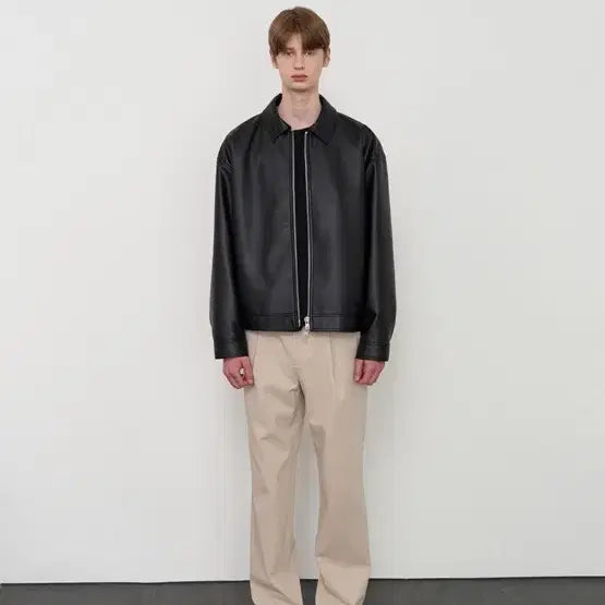[BUNJANG] Lo-Fi Oversized Vegan Leather Jacket / 로파이 오버핏 비건 레더 자켓 m