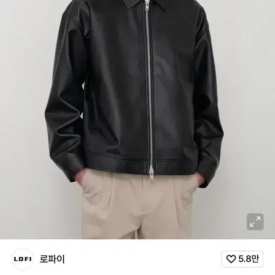 [BUNJANG] Lo-Fi Oversized Vegan Leather Jacket / 로파이 오버핏 비건 레더 자켓 m