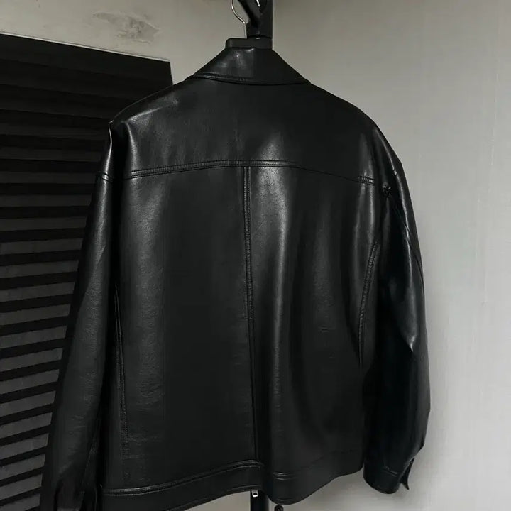 [BUNJANG] Lo-Fi Oversized Vegan Leather Jacket / 로파이 오버핏 비건 레더 자켓 m