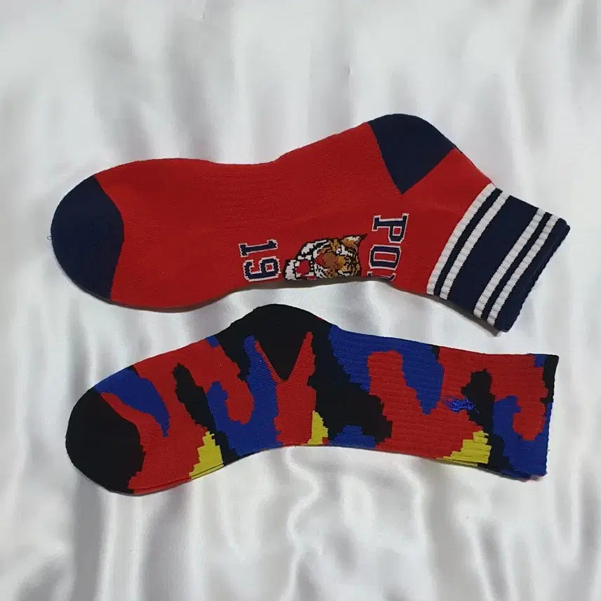 [BUNJANG] Polo Ralph Lauren Tiger Abstract Socks / 개당가격이예요~ 레드 블루 옐로우 폴로 랄프로렌 호랑이 범 추상화 양말