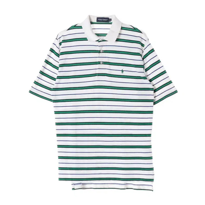 [BUNJANG] Polo Golf Ralph Lauren Green Stripe Polo Shirt / 폴로 골프 랄프로렌 그린 스트라이프 카라티 L