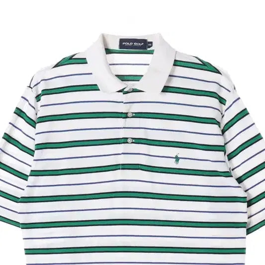 [BUNJANG] Polo Golf Ralph Lauren Green Stripe Polo Shirt / 폴로 골프 랄프로렌 그린 스트라이프 카라티 L