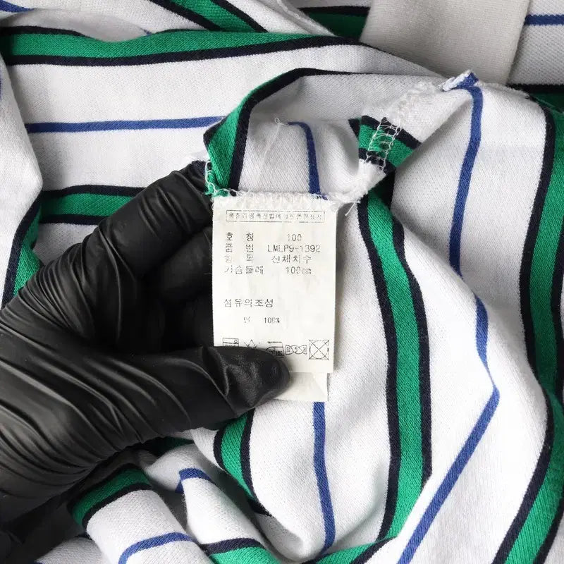 [BUNJANG] Polo Golf Ralph Lauren Green Stripe Polo Shirt / 폴로 골프 랄프로렌 그린 스트라이프 카라티 L