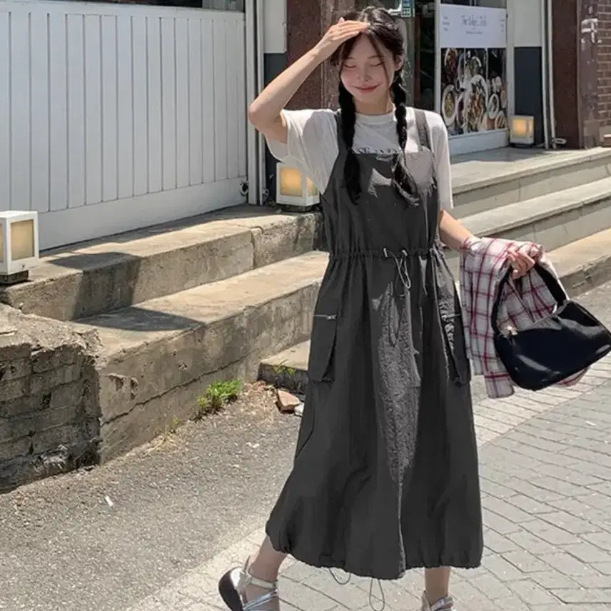 [SOLD OUT] 공구우먼 카고 뷔스티에 롱원피스