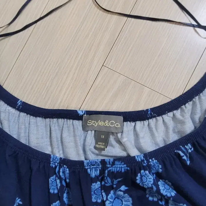 [BUNJANG] Style &amp; Co. Floral Jersey Blouse / 새옷 미국수입Style&amp;Co. 플라워 져지 집시인디고