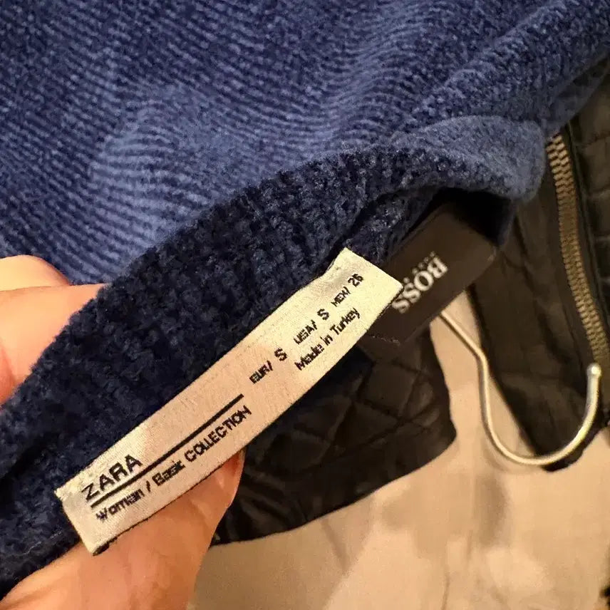 [BUNJANG] ZARA Navy Striped Layered Knit Top / 자라 네이비 스트라이프 레이어드 니트