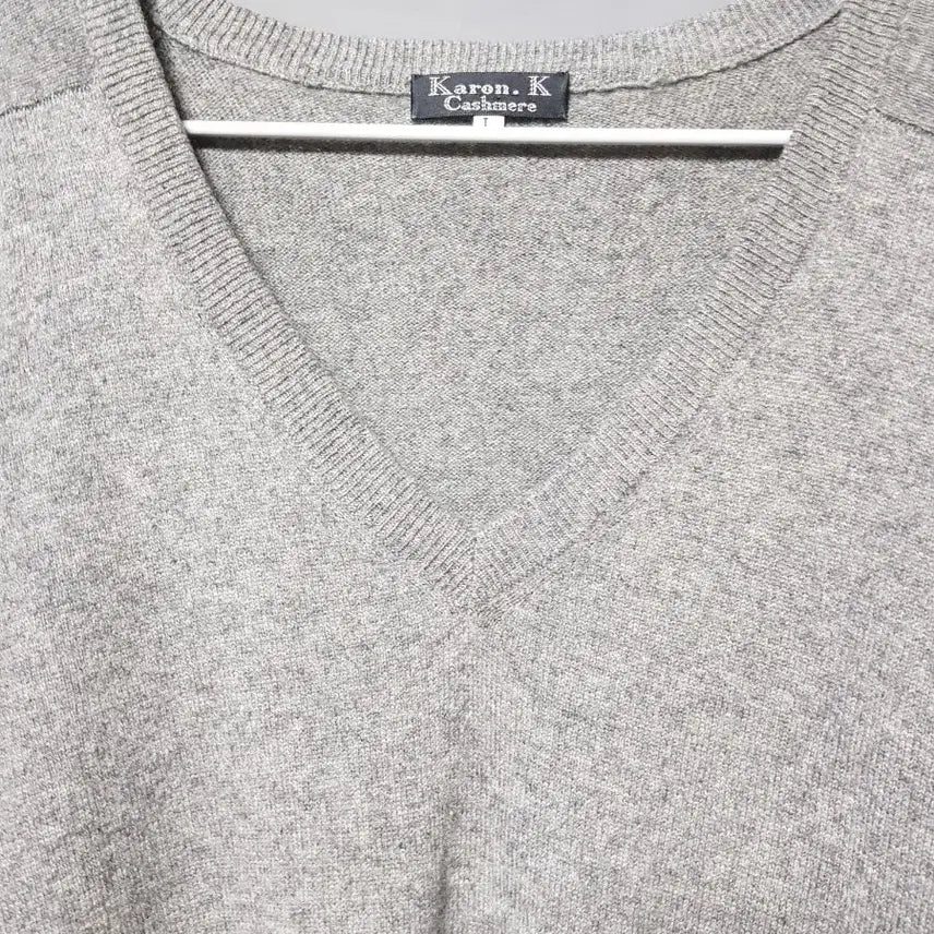 [BUNJANG] Karen K Cashmere V-Neck Knit Sweater / Karen K 캐시미어 브이넥 니트 그레이