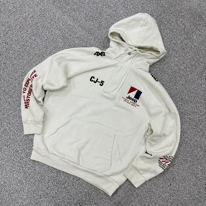 [BUNJANG] Jeep CJ-5 Hoodie White / 90 지프 남성 CJ-5 후드티 화이트 0319J