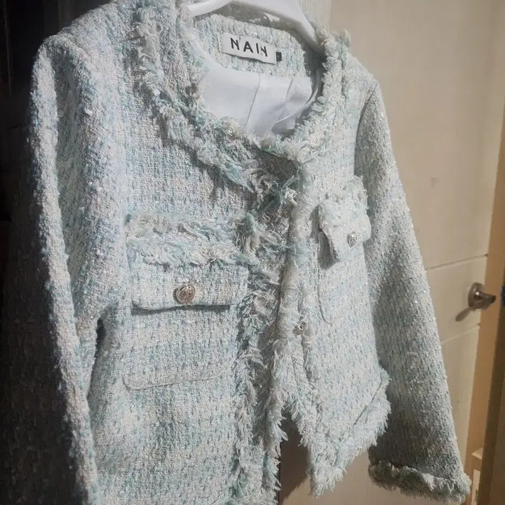 [BUNJANG] NAIN Tweed Jacket Sky Blue / NAIN 트위드 자켓 하늘색