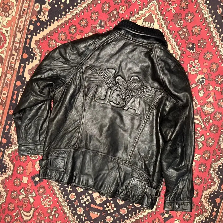[BUNJANG] Vintage Leather Jacket (XL-2XL) / 723/ ( XL-2X ) 가죽자켓 밀리터리 아메카지 워크웨어 레더자켓