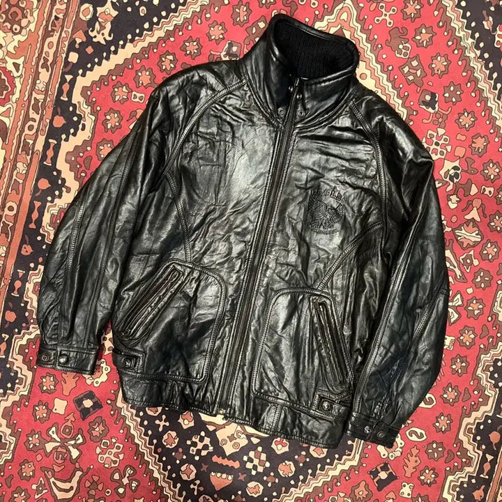 [BUNJANG] Vintage Leather Jacket (XL-2XL) / 723/ ( XL-2X ) 가죽자켓 밀리터리 아메카지 워크웨어 레더자켓