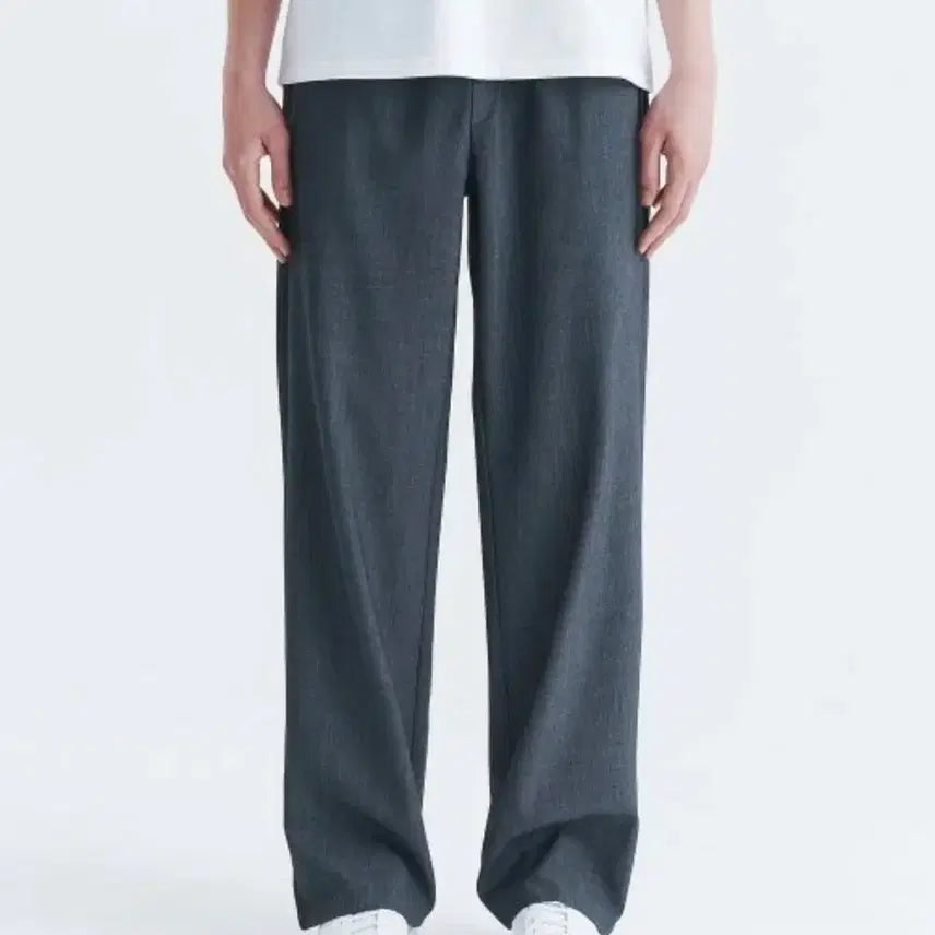 [BUNJANG] Unisex Semi-Wide Banding Slacks Gray / [새상품] 유니섹스 세미 와이드 밴딩 슬랙스 그레이