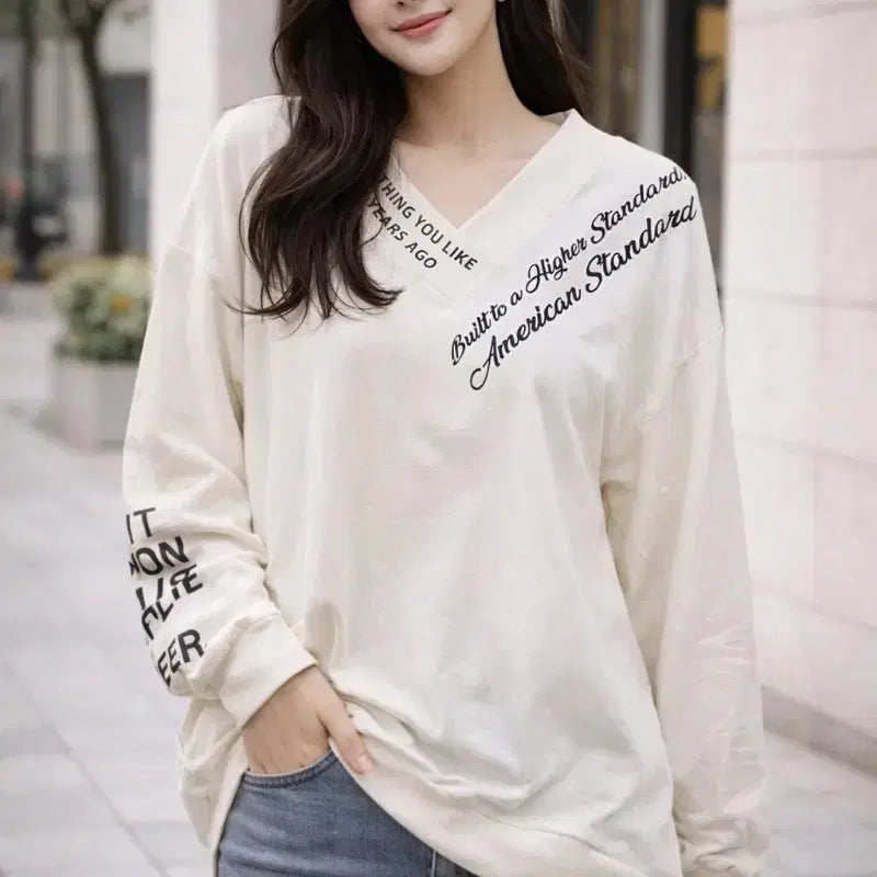 [BUNJANG] J&amp;M White Lettering Oversized T-Shirt / A급(남녀공용가능)J&amp;M 흰색 레터링 오버핏 티