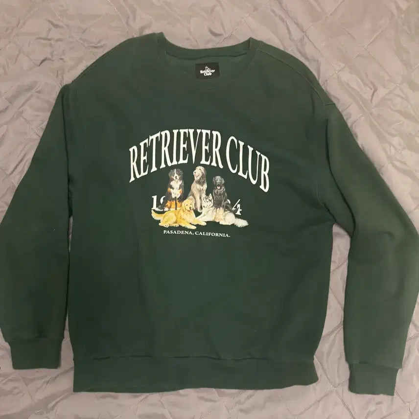 [BUNJANG] Retriever Club Green Crewneck Sweatshirt / 리트리버클럽 맨투맨