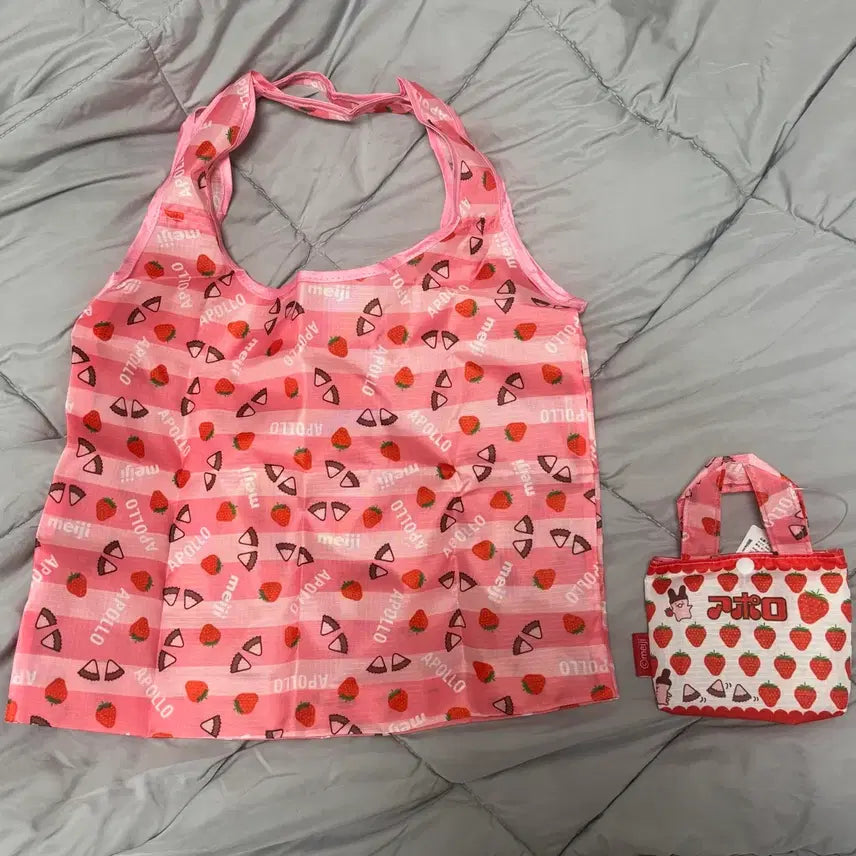 [BUNJANG] Meiji Apollo Strawberry Eco Bag / 일본 메이지 아폴로 딸기 장바구니 에코백