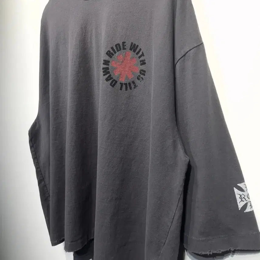 [BUNJANG] Insane Garage x Tilden 3/4 Sleeve Charcoal T-shirt / 인세인개러지x틸던 3/4슬리브 차콜