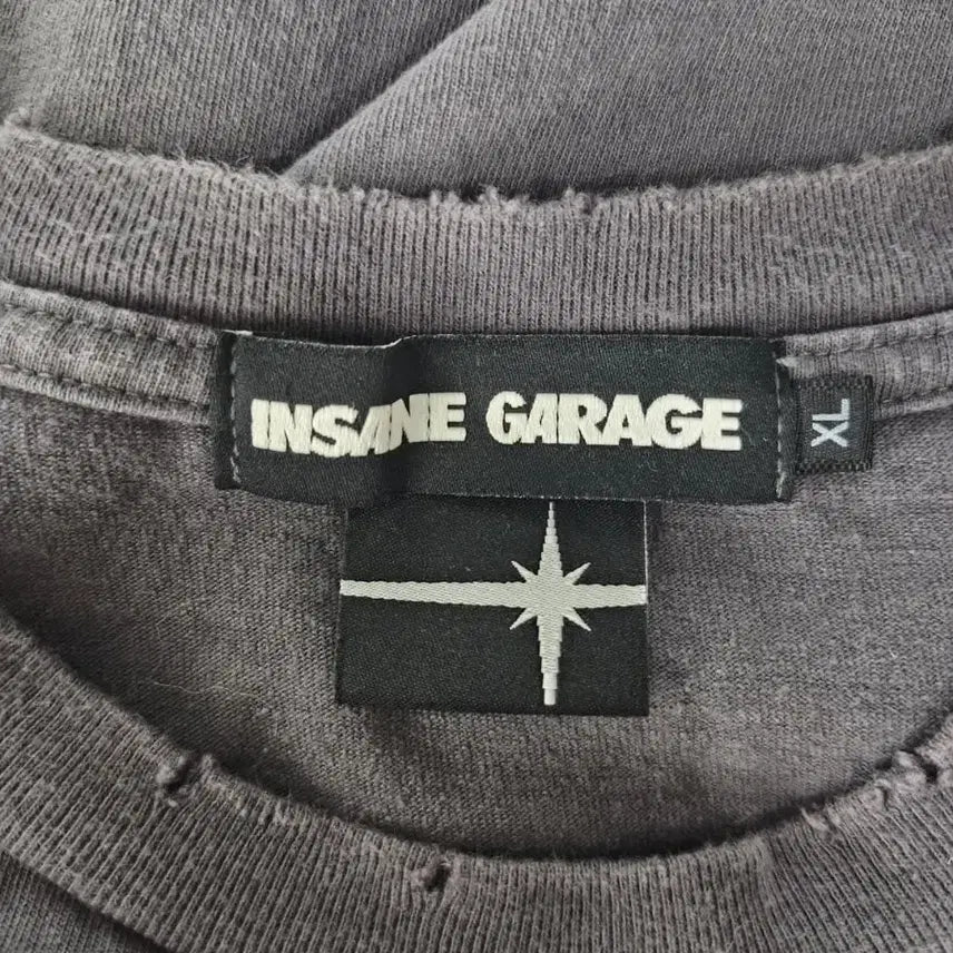 [BUNJANG] Insane Garage x Tilden 3/4 Sleeve Charcoal T-shirt / 인세인개러지x틸던 3/4슬리브 차콜