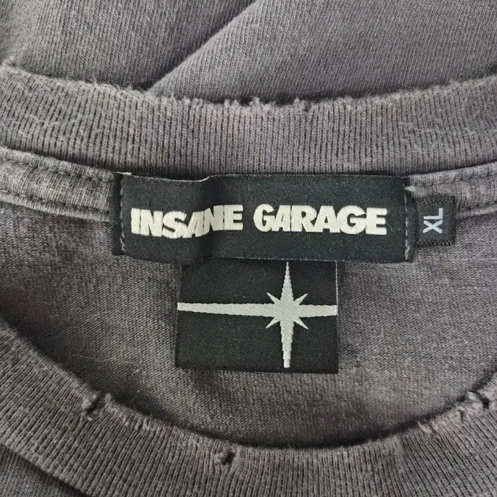 [BUNJANG] Insane Garage x Tilden 3/4 Sleeve Charcoal T-shirt / 인세인개러지x틸던 3/4슬리브 차콜