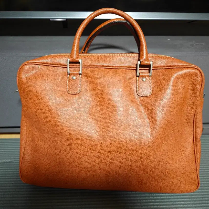 [BUNJANG] David Albertario Brown Leather Briefcase Tote Bag / 다비드 알베르타리오 브라운 가죽 서류 가방 토트백