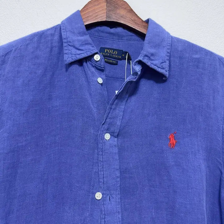 [BUNJANG] Polo Ralph Lauren Linen Shirt Blue M / 폴로 랄프로렌 린넨 셔츠 블루 M