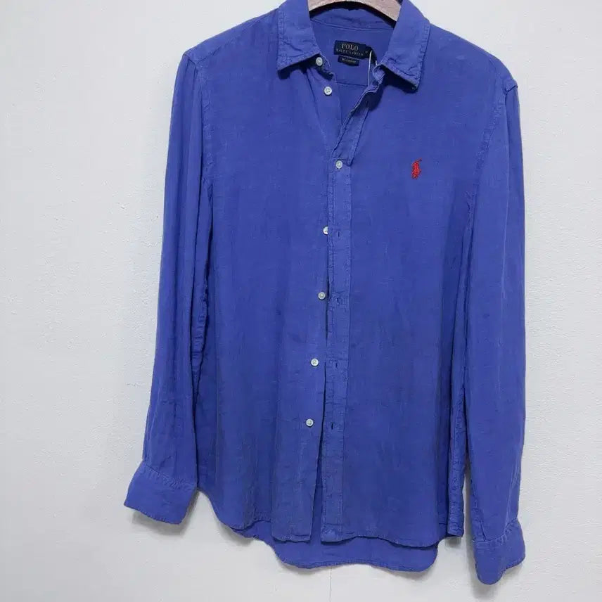 [BUNJANG] Polo Ralph Lauren Linen Shirt Blue M / 폴로 랄프로렌 린넨 셔츠 블루 M