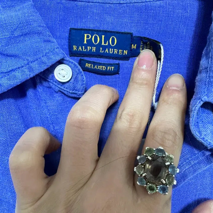 [BUNJANG] Polo Ralph Lauren Linen Shirt Blue M / 폴로 랄프로렌 린넨 셔츠 블루 M