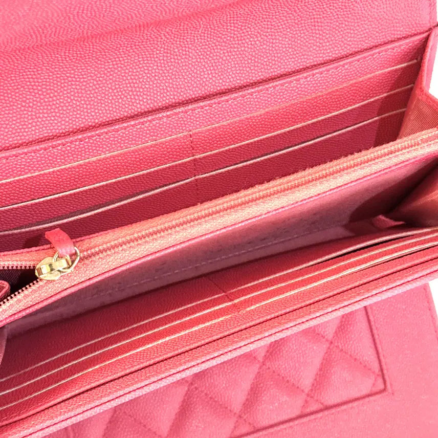 [BUNJANG] Chanel Mademoiselle Pink Snap Long Wallet / 신형) 샤넬 마드모아젤 핑크 똑딱이 장지갑