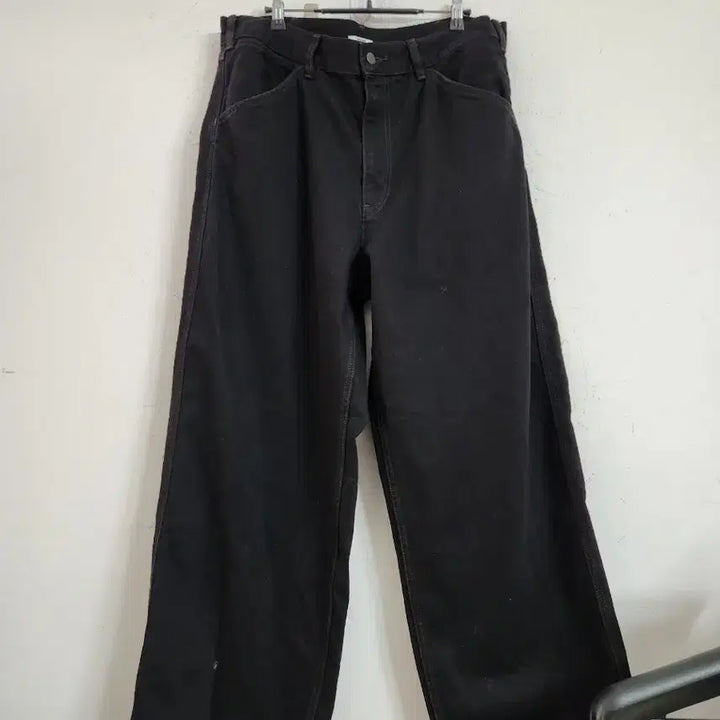 [BUNJANG] Uniqlo Black Wide Denim Pants / 유닉늘로블랙 와이드 데님 바지