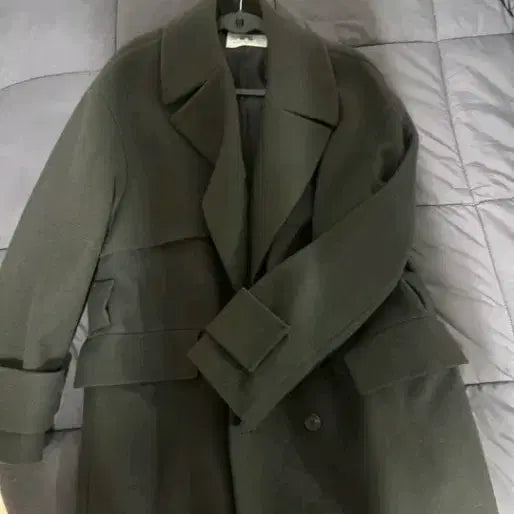 [BUNJANG] Vellie Wool Trench Coat (Olive) - L Size / 벨리에 울 트렌치코트