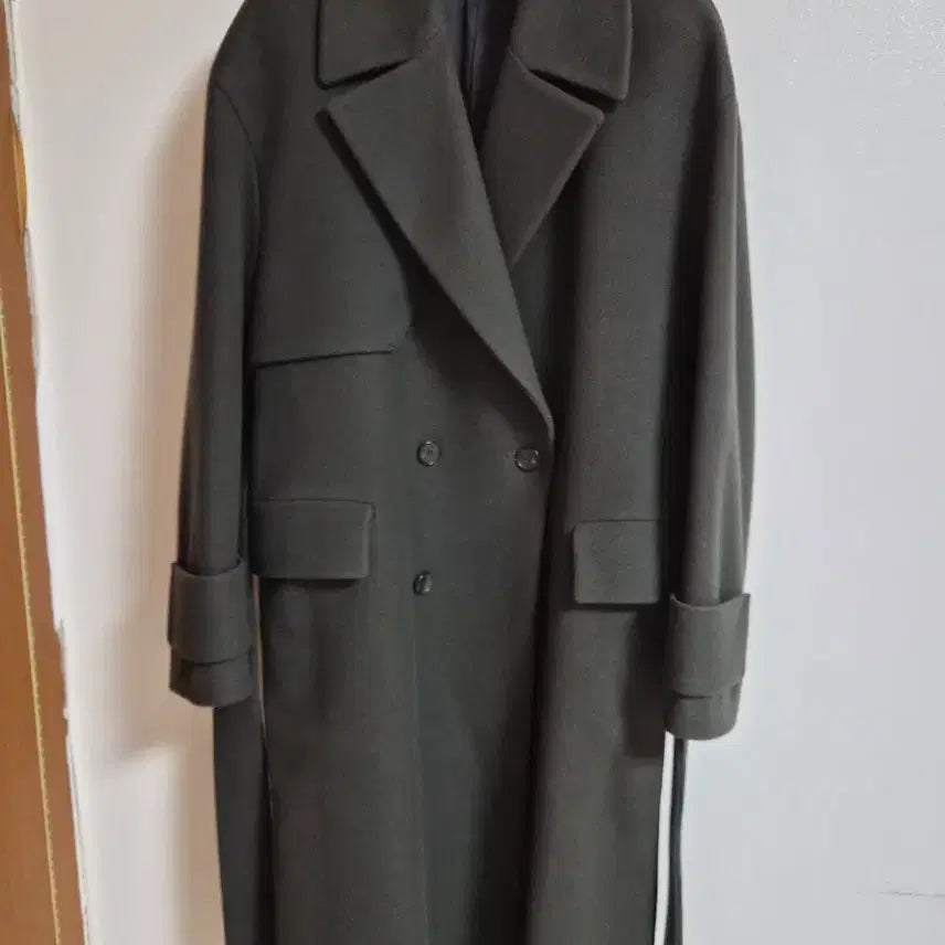 [BUNJANG] Vellie Wool Trench Coat (Olive) - L Size / 벨리에 울 트렌치코트