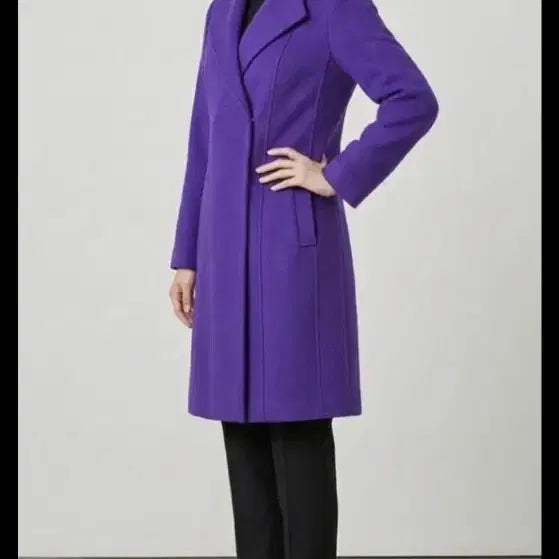 [BUNJANG] Ziggot Wide Collar Purple Coat / 지고트/ 와이드카라 퍼플 코트 55 (정가79.8)