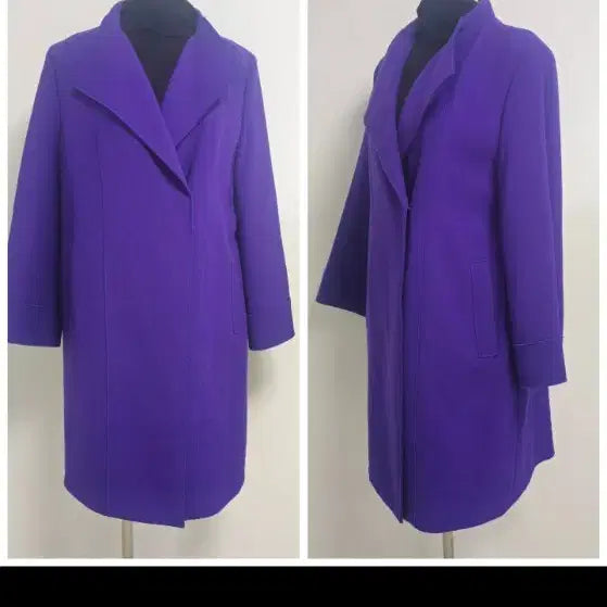 [BUNJANG] Ziggot Wide Collar Purple Coat / 지고트/ 와이드카라 퍼플 코트 55 (정가79.8)