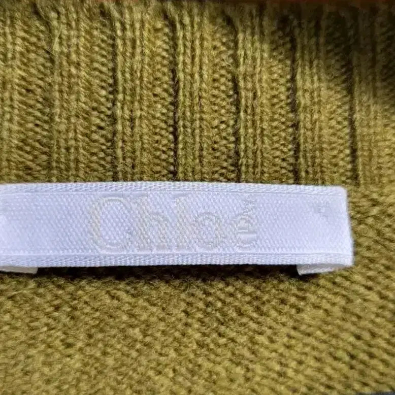 [BUNJANG] Chloé Frill Knit Shirt Olive 85 / 국내매장판 끌로에 프릴 니트 셔츠 올리브 85