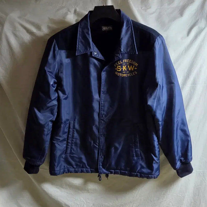 [BUNJANG] Skull Works Corduroy Accent Coach Jacket - Blue L / 스컬웍스 코치 자켓 블루 L