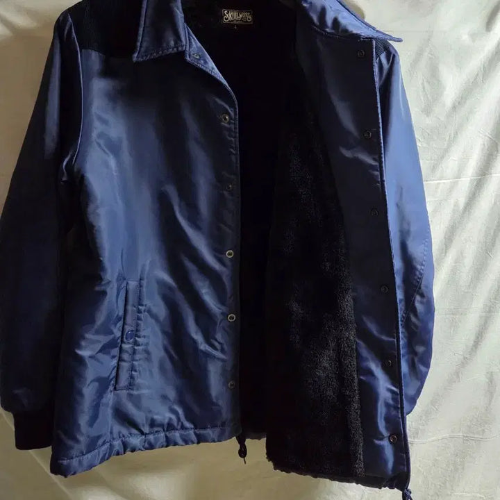 [BUNJANG] Skull Works Corduroy Accent Coach Jacket - Blue L / 스컬웍스 코치 자켓 블루 L