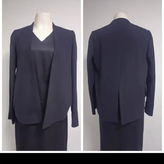 [BUNJANG] Izzat Collection Navy Back Slit Jacket / The Izzat Collection / 노카라 네이비 백 슬릿 노카라
