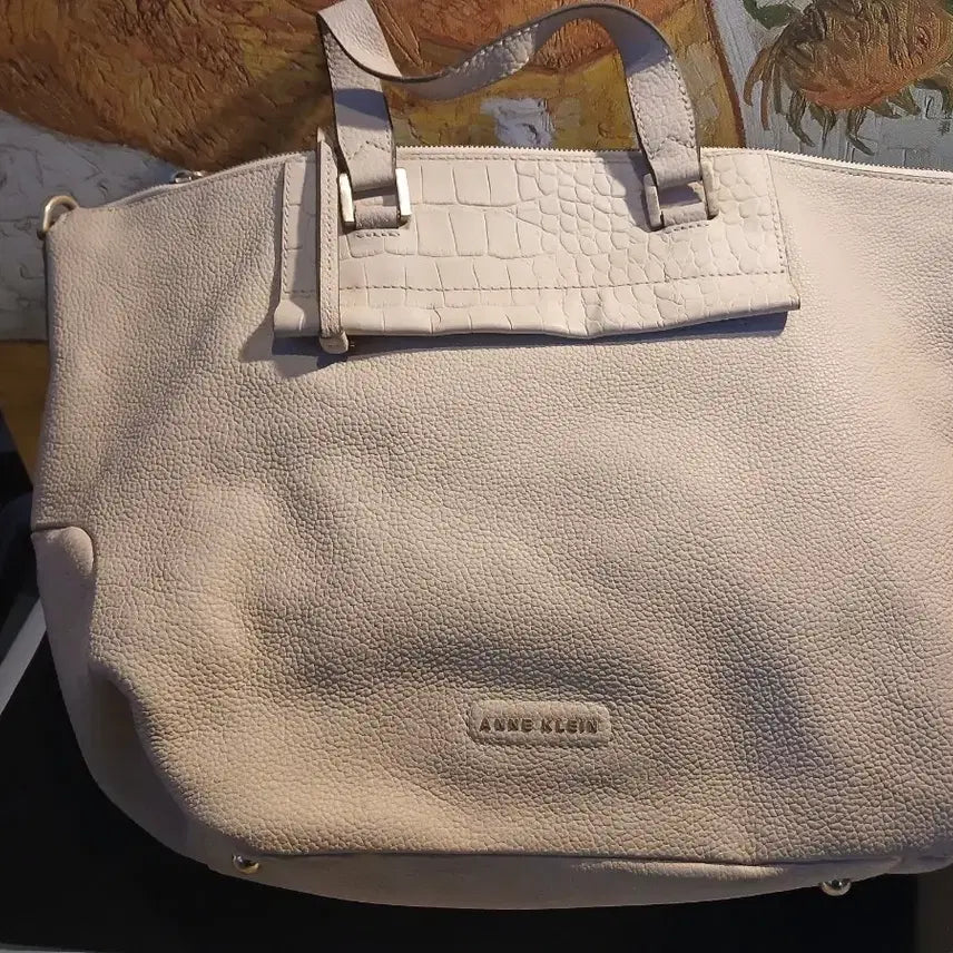 [BUNJANG] Anne Klein Ivory Tote Bag / 앤클라인 아이보리 토트백 가방