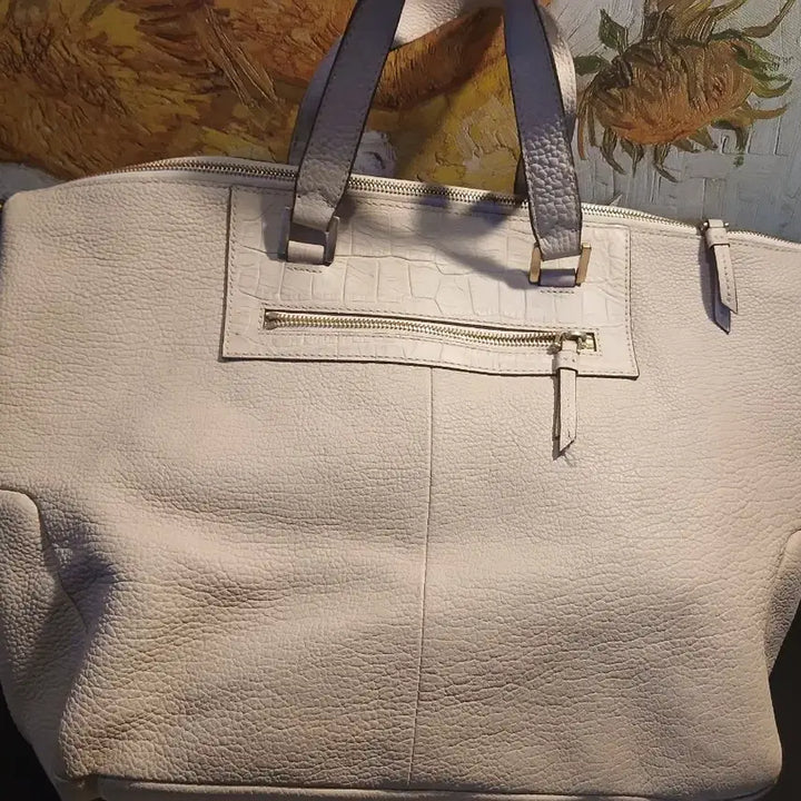[BUNJANG] Anne Klein Ivory Tote Bag / 앤클라인 아이보리 토트백 가방