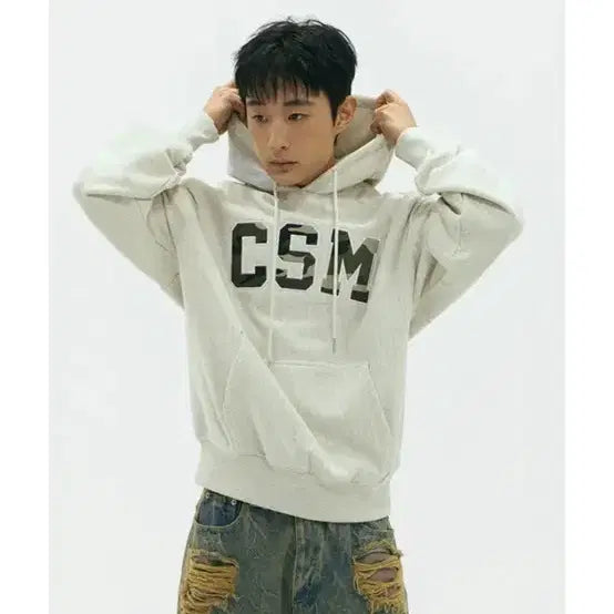 [BUNJANG] I Feel Blue CSM Camo Hoodie Oatmeal M / 아이필블루씨에스엠 CSM 카모 후드티 오트밀 M