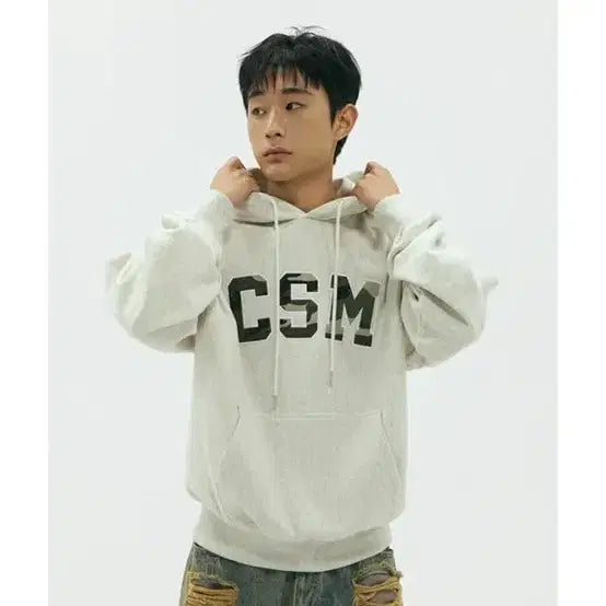 [BUNJANG] I Feel Blue CSM Camo Hoodie Oatmeal M / 아이필블루씨에스엠 CSM 카모 후드티 오트밀 M