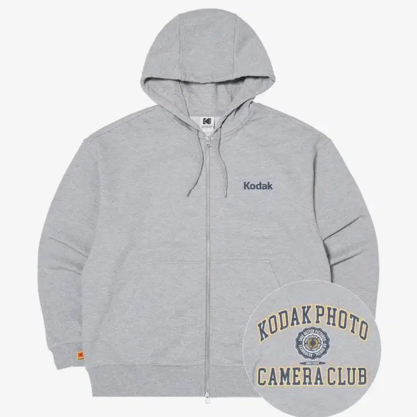 [BUNJANG] Kodak Gray Zip-Up Hoodie / 코닥 후드집업