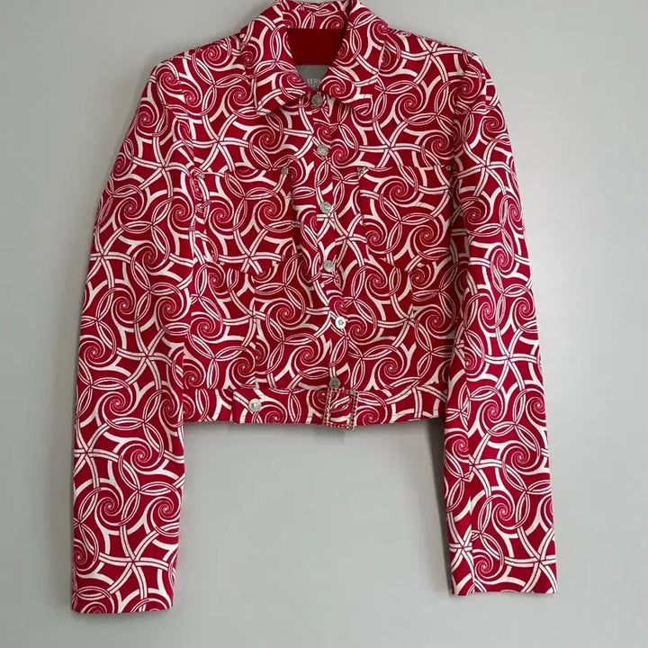 [BUNJANG] Versace Red Swirl Pattern Short Jacket / [정품]베르사체 레드 회오리 패턴 숏자켓