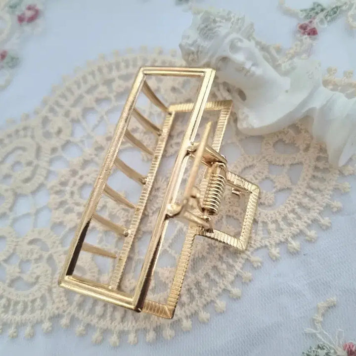 [BUNJANG] Gold Square Hair Clip / 골드 사각 헤어 집게핀 머리핀(새상품)