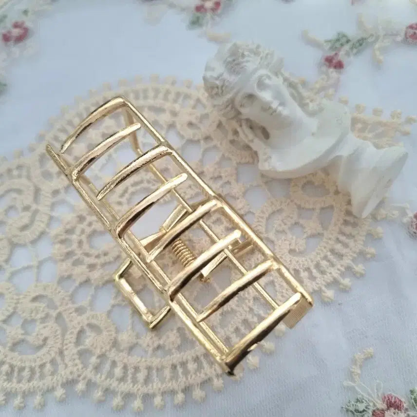 [BUNJANG] Gold Square Hair Clip / 골드 사각 헤어 집게핀 머리핀(새상품)